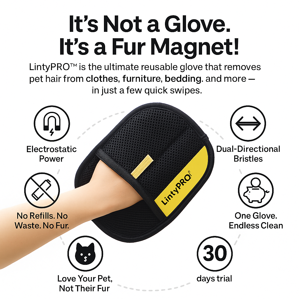 LintyPRO™ – Electrostatic Pet Hair Removal Glove