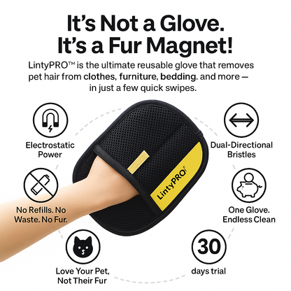 LintyPRO™ – Electrostatic Pet Hair Removal Glove